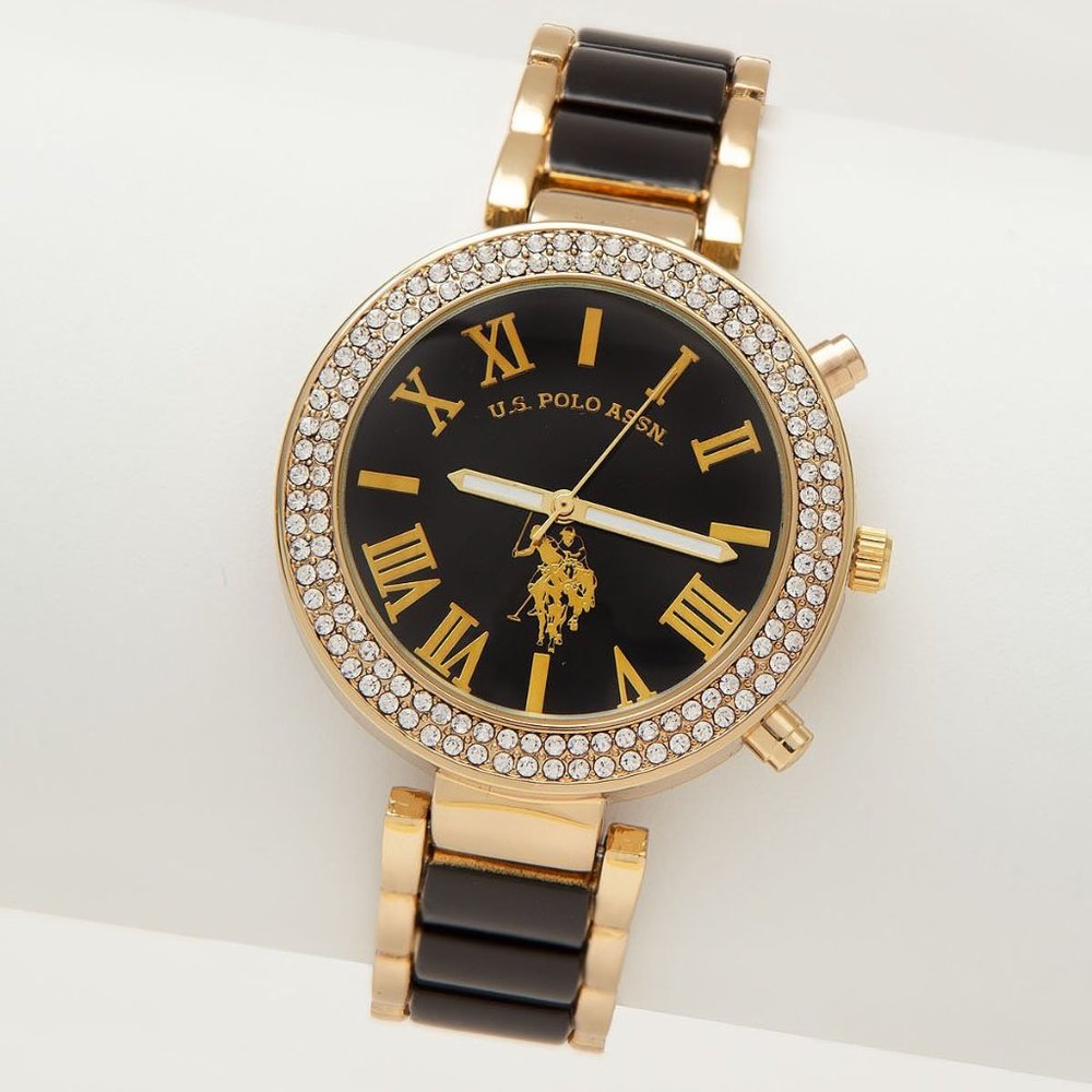 U.S. POLO ASSN. LADIES  ENAMEL LINK WATCH